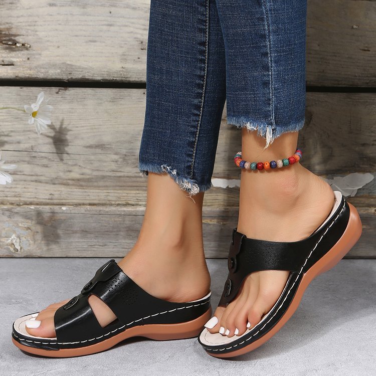 Perforated Adjustable Thong Sandals