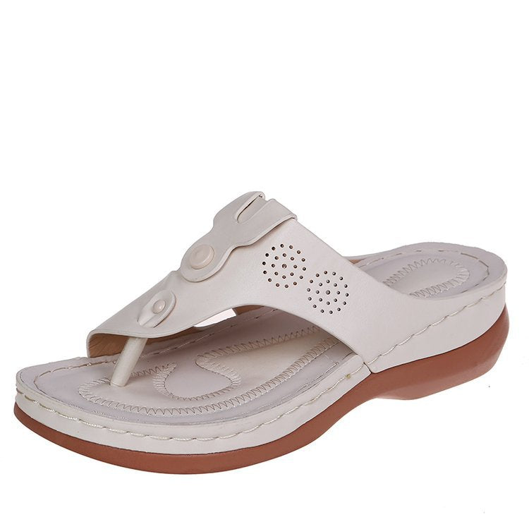 Perforated Adjustable Thong Sandals