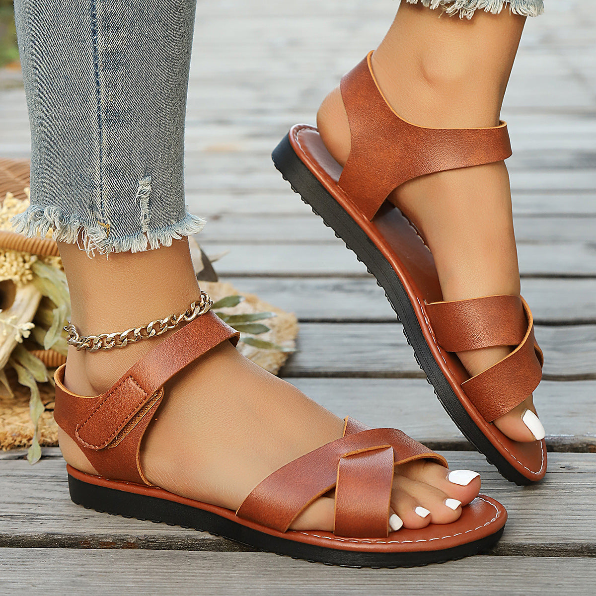 Criss-Cross Flat Sandals